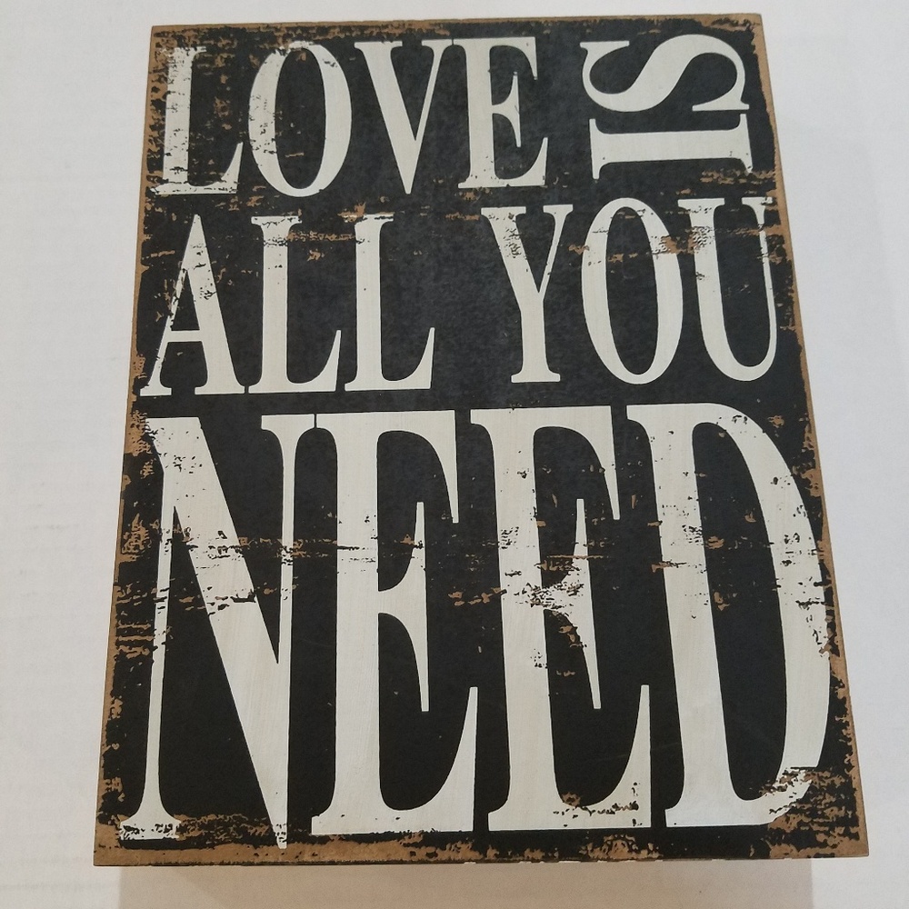 NWT, transpac. 9" x 7""Love is all you need" art